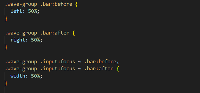 CSS styling for wave input label